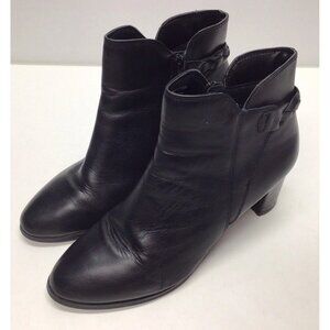 David Tate Women's Boots Black Leather Black Booties Size 10.5